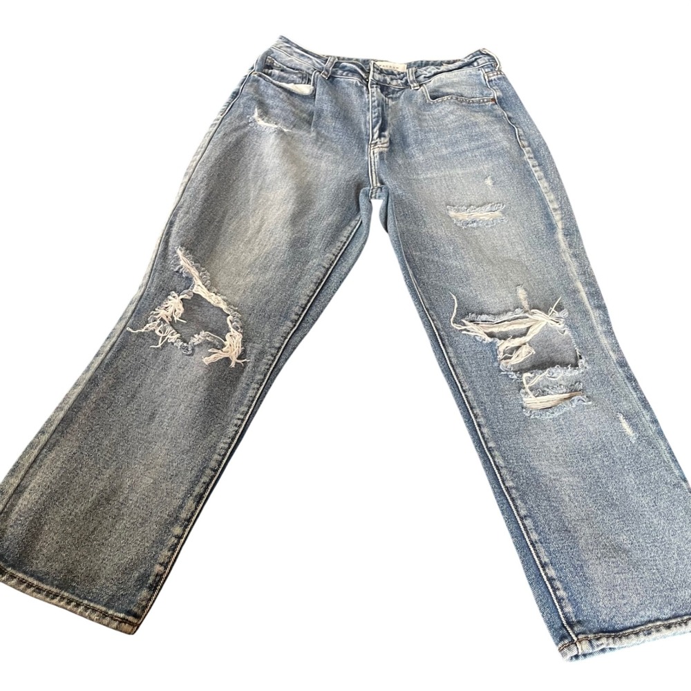 PACSUN Denim Mom Jeans Distressed Light Wash Size 29‎